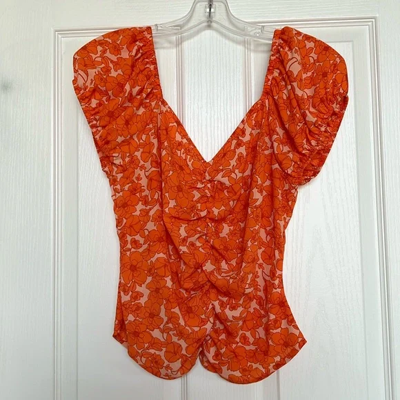 Sienna Sky orange floral top - Picture 1 of 4